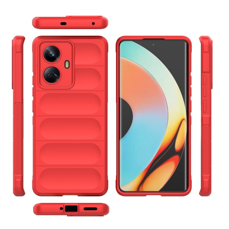 For Realme 10 Pro+ 5G Magic Shield TPU + Flannel Phone Case(Black)