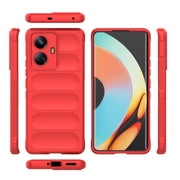 For Realme 10 Pro+ 5G Magic Shield TPU + Flannel Phone Case(Black)