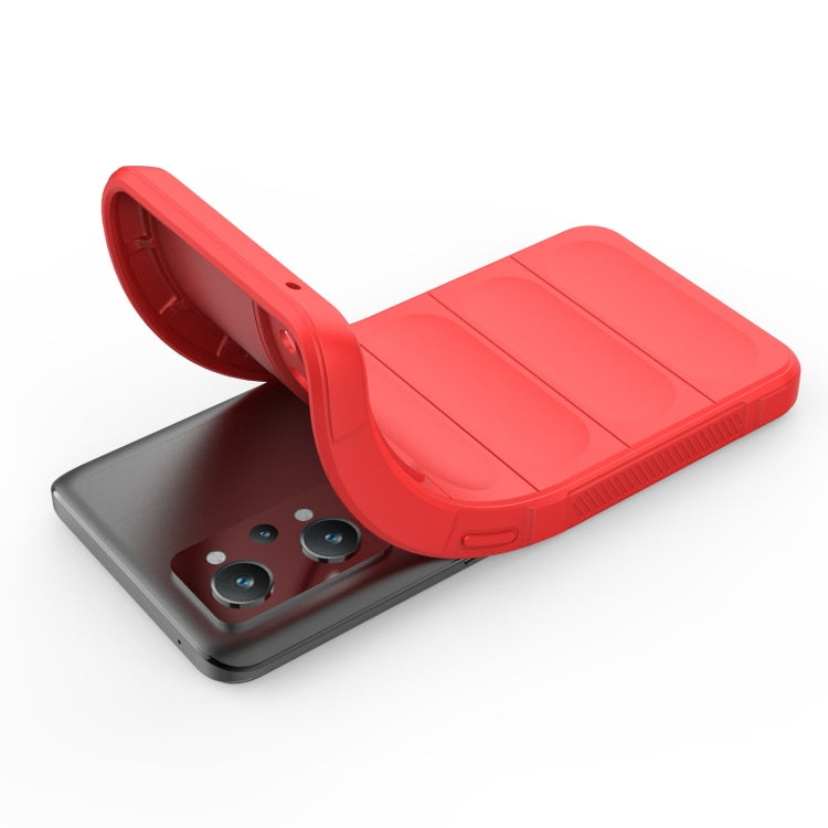For Realme GT2 Magic Shield TPU + Flannel Phone Case(Grey)