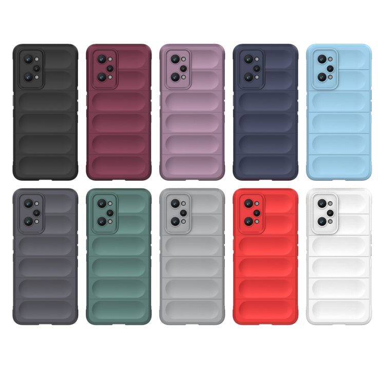 For Realme GT2 Magic Shield TPU + Flannel Phone Case(Wine Red)
