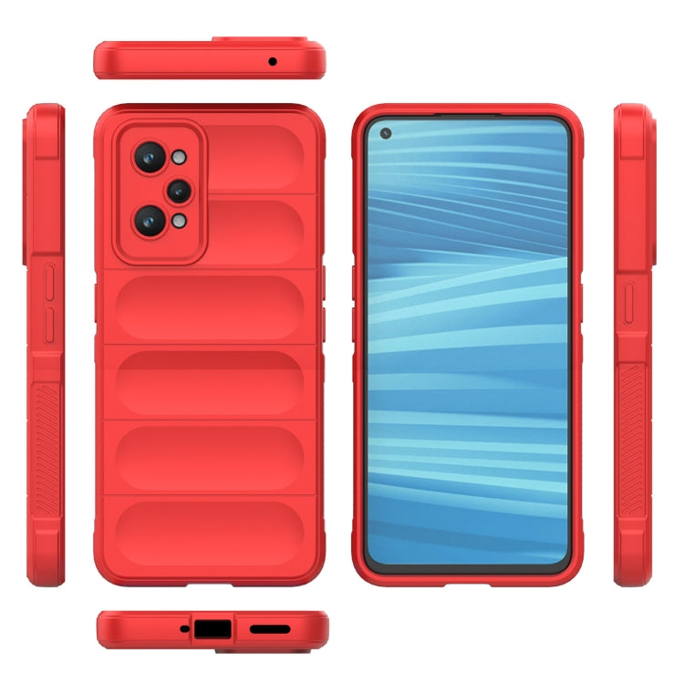 For Realme GT2 Magic Shield TPU + Flannel Phone Case(Wine Red)