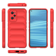 For Realme GT2 Magic Shield TPU + Flannel Phone Case(Wine Red)