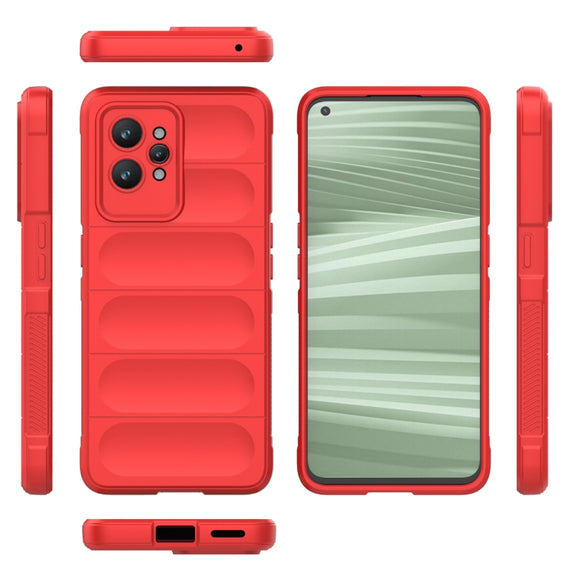 For Realme GT2 Pro Magic Shield TPU + Flannel Phone Case(Red)
