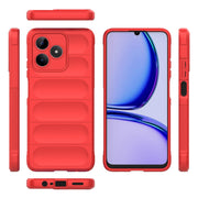 For Realme C53 4G Magic Shield TPU + Flannel Phone Case(Red)