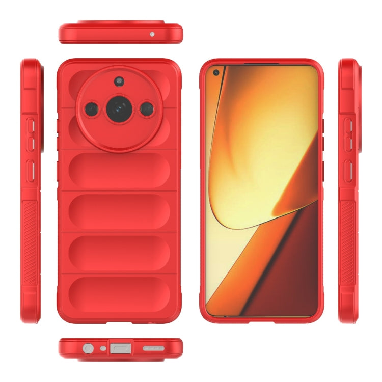 For Realme 11 5G Magic Shield TPU + Flannel Phone Case(Red)