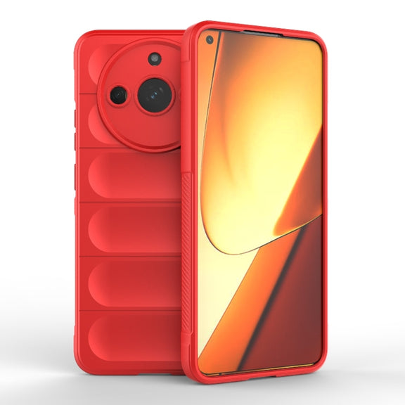 For Realme 11 5G Magic Shield TPU + Flannel Phone Case(Red)