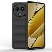 For Realme 11 5G Global Magic Shield TPU + Flannel Phone Case(Black)