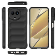 For Realme 11 5G Global Magic Shield TPU + Flannel Phone Case(Black)
