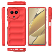 For Realme 11 5G Global Magic Shield TPU + Flannel Phone Case(Red)