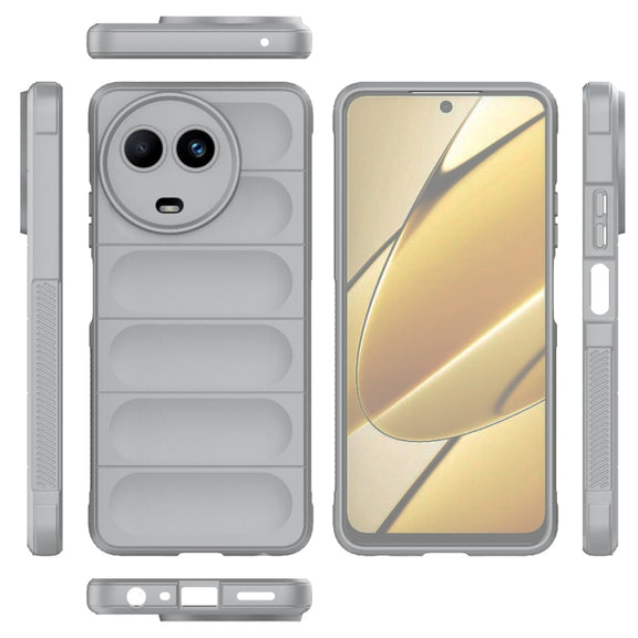 For Realme 11 5G Global Magic Shield TPU + Flannel Phone Case(Grey)