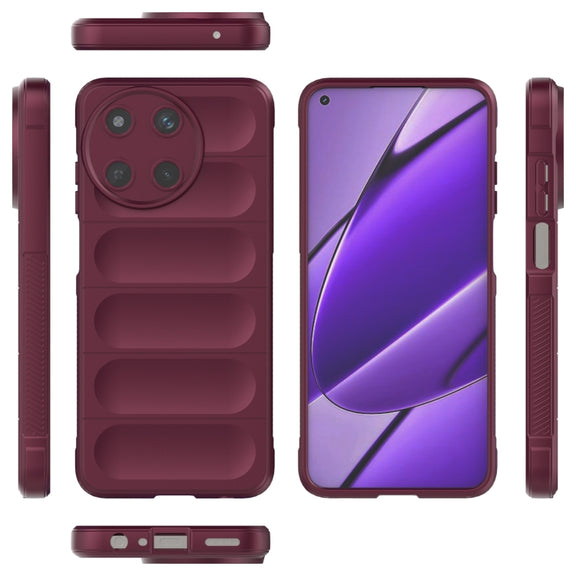 For Realme 11 4G Global Magic Shield TPU + Flannel Phone Case(Red)