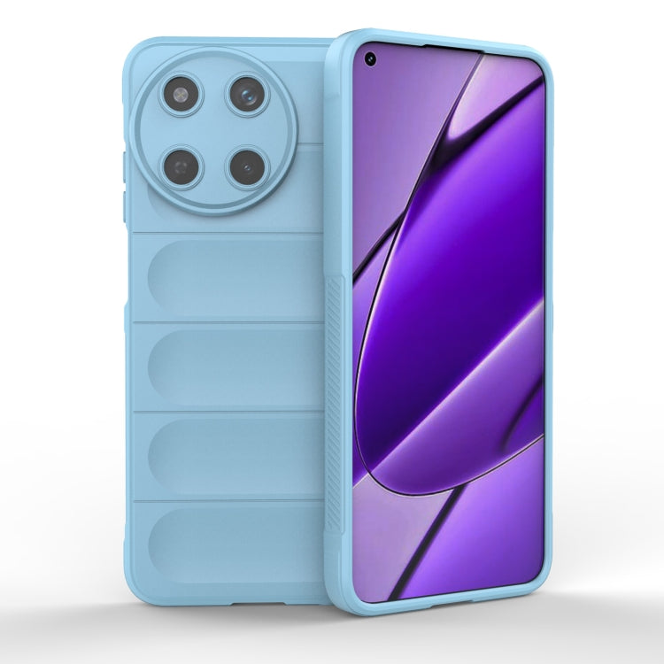 For Realme 11 4G Global Magic Shield TPU + Flannel Phone Case(Light Blue)