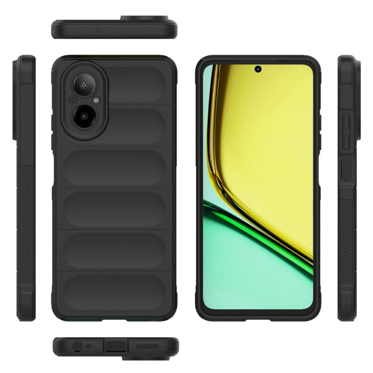 For Realme C67 4G Global Magic Shield TPU + Flannel Phone Case(Black)
