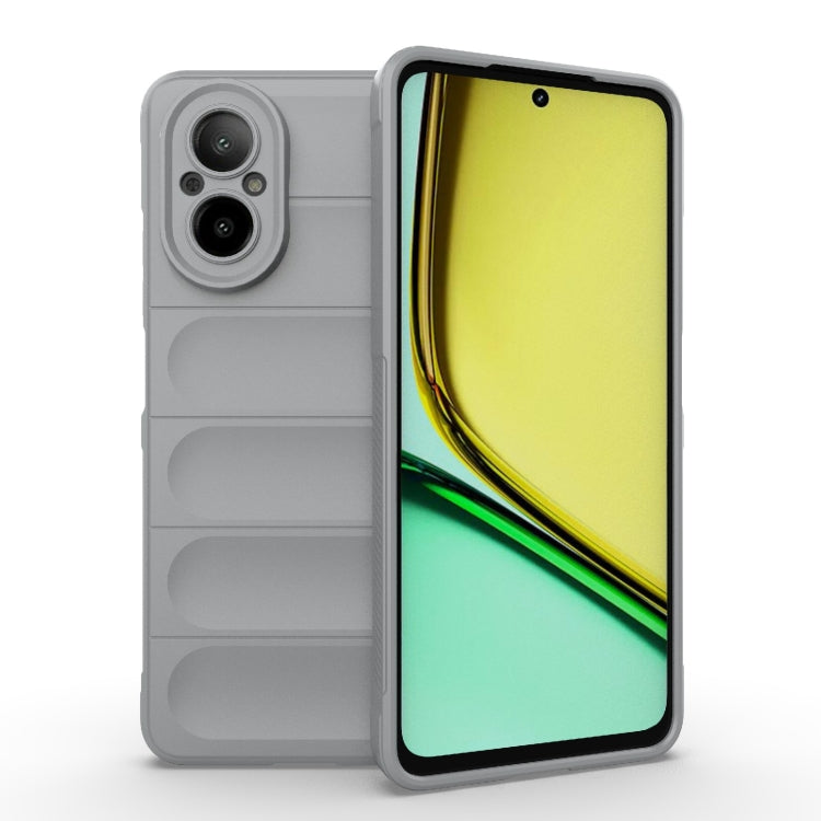 For Realme C67 4G Global Magic Shield TPU + Flannel Phone Case(Grey)