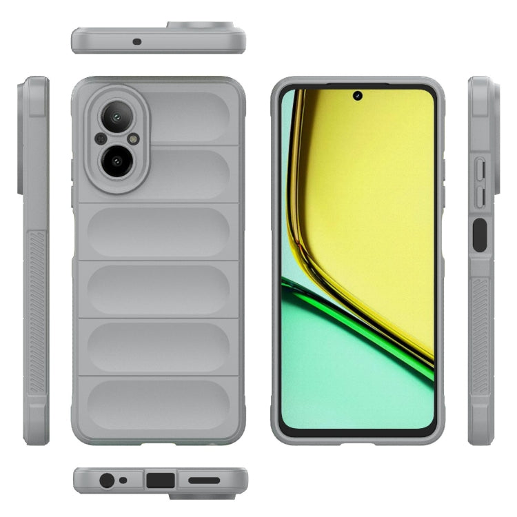 For Realme C67 4G Global Magic Shield TPU + Flannel Phone Case(Grey)