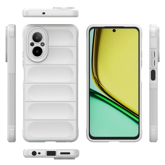 For Realme C67 4G Global Magic Shield TPU + Flannel Phone Case(White)