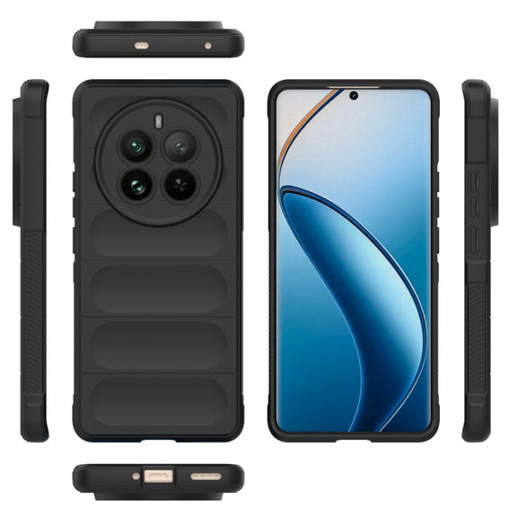 For Realme 12 Pro 5G / 12 Pro+ Magic Shield TPU + Flannel Phone Case(Black)