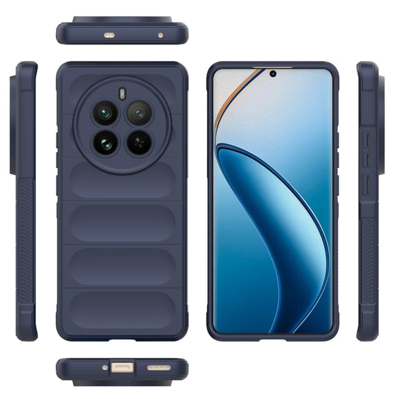 For Realme 12 Pro 5G / 12 Pro+ Magic Shield TPU + Flannel Phone Case(Dark Blue)