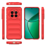 For Realme 12+ 5G Global Magic Shield TPU + Flannel Phone Case(Red)