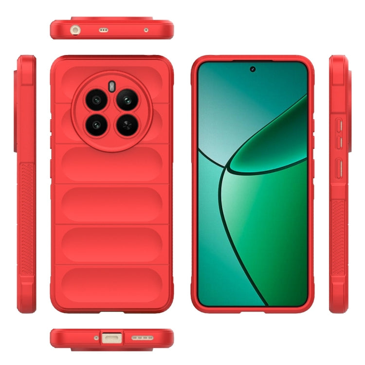 For Realme 12+ 5G Global Magic Shield TPU + Flannel Phone Case(Red)