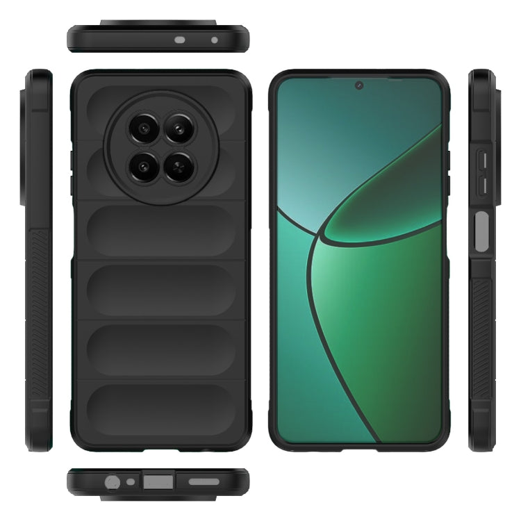 For Realme 12 5G Global Magic Shield TPU + Flannel Phone Case(Black)