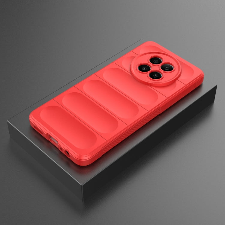 For Realme 12 5G Global Magic Shield TPU + Flannel Phone Case(Red)