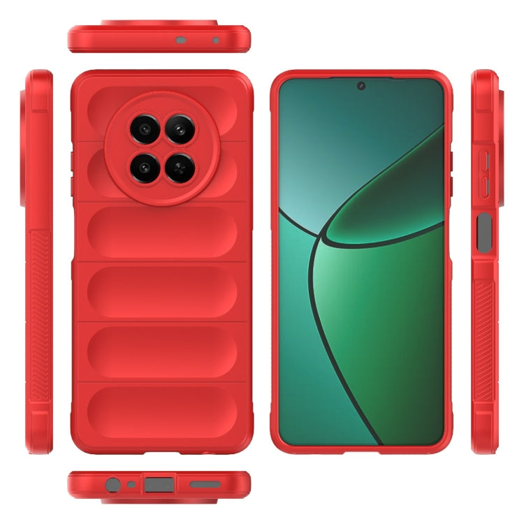 For Realme 12 5G Global Magic Shield TPU + Flannel Phone Case(Red)