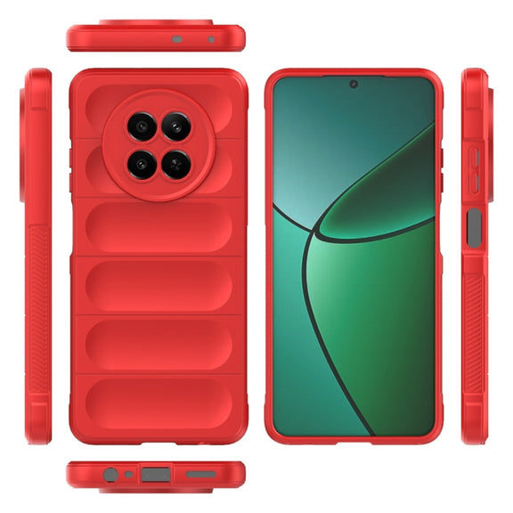 For Realme 12 5G Global Magic Shield TPU + Flannel Phone Case(Red)