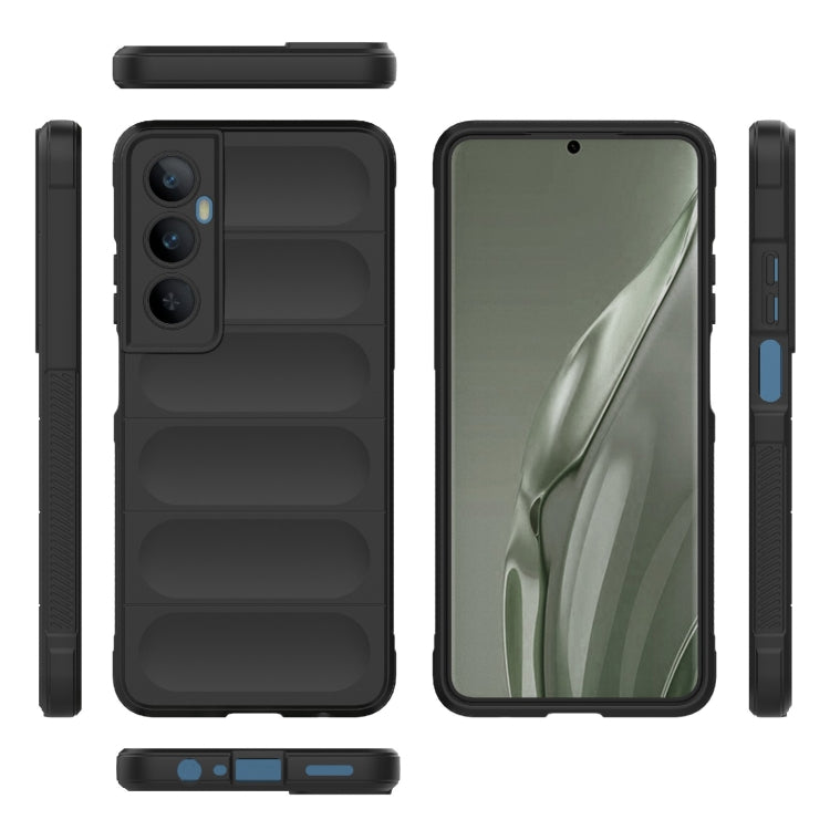For Realme C65 4G Global Magic Shield TPU + Flannel Phone Case(Black)