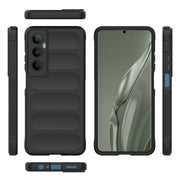 For Realme C65 4G Global Magic Shield TPU + Flannel Phone Case(Black)