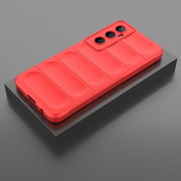 For Realme C65 4G Global Magic Shield TPU + Flannel Phone Case(Red)