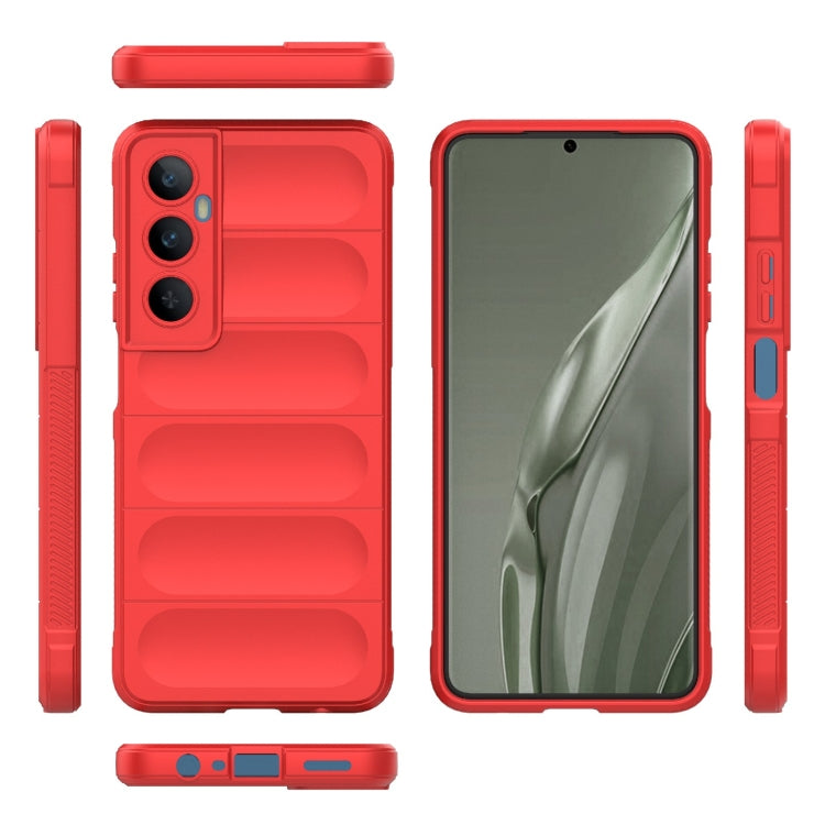 For Realme C65 4G Global Magic Shield TPU + Flannel Phone Case(Red)