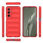 For Realme C65 4G Global Magic Shield TPU + Flannel Phone Case(Red)