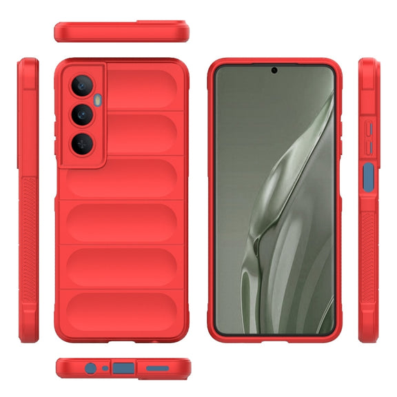 For Realme C65 4G Global Magic Shield TPU + Flannel Phone Case(Red)