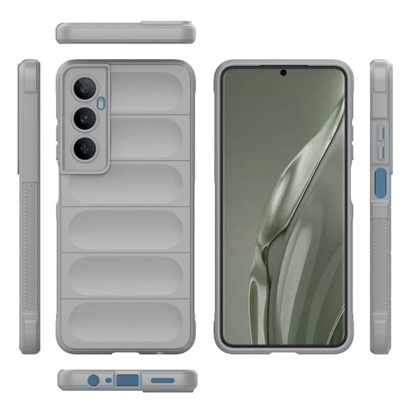 For Realme C65 4G Global Magic Shield TPU + Flannel Phone Case(Grey)