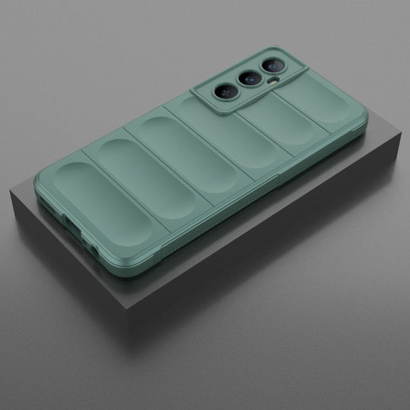 For Realme C65 4G Global Magic Shield TPU + Flannel Phone Case(Dark Green)