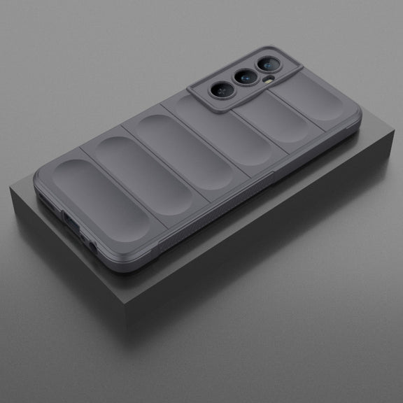 For Realme C65 4G Global Magic Shield TPU + Flannel Phone Case(Dark Grey)