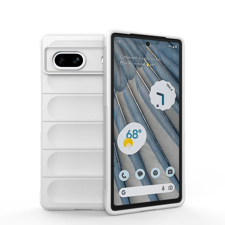 For Google Pixel 7a Magic Shield TPU + Flannel Phone Case(White)