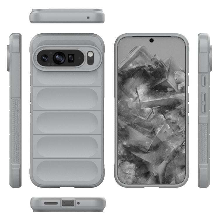 For Google Pixel 9 Pro XL 5G Magic Shield TPU + Flannel Phone Case(Grey)