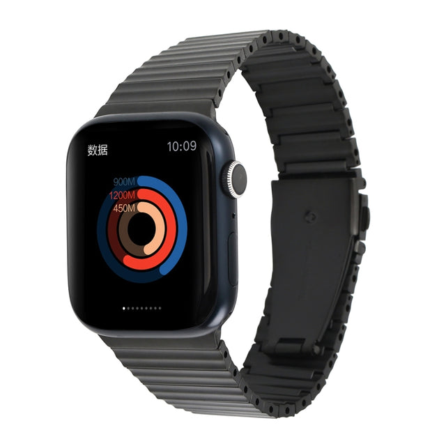 Ocean Metal Replacement Watch Band For Apple Watch SE 2023 44mm(Black)