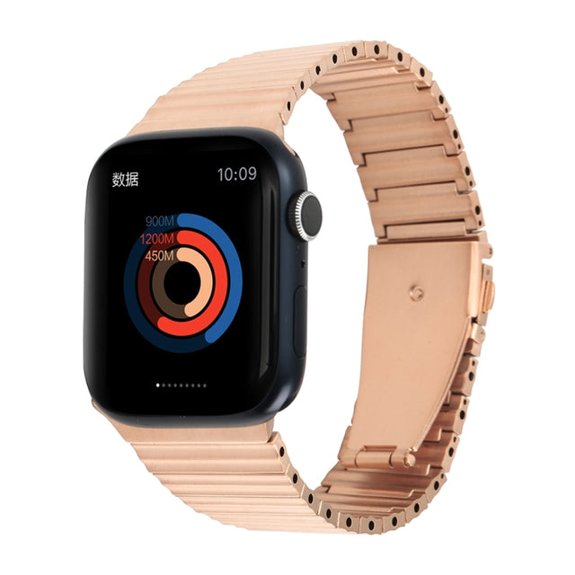 Ocean Metal Replacement Watch Band For Apple Watch 9 41mm(Rose Gold)