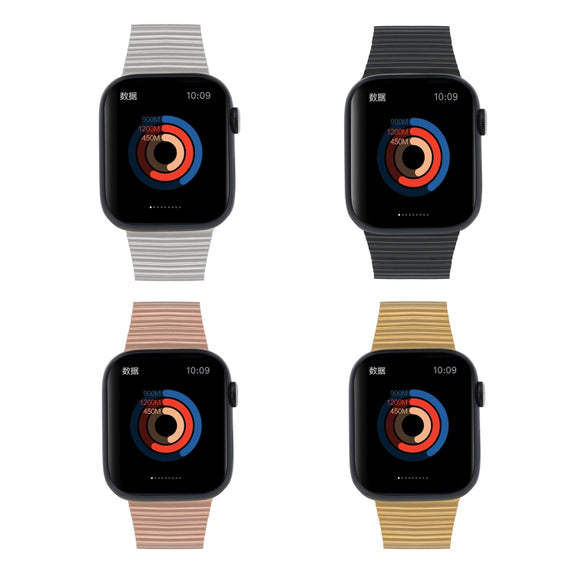 Ocean Metal Replacement Watch Band For Apple Watch 9 45mm(Black)