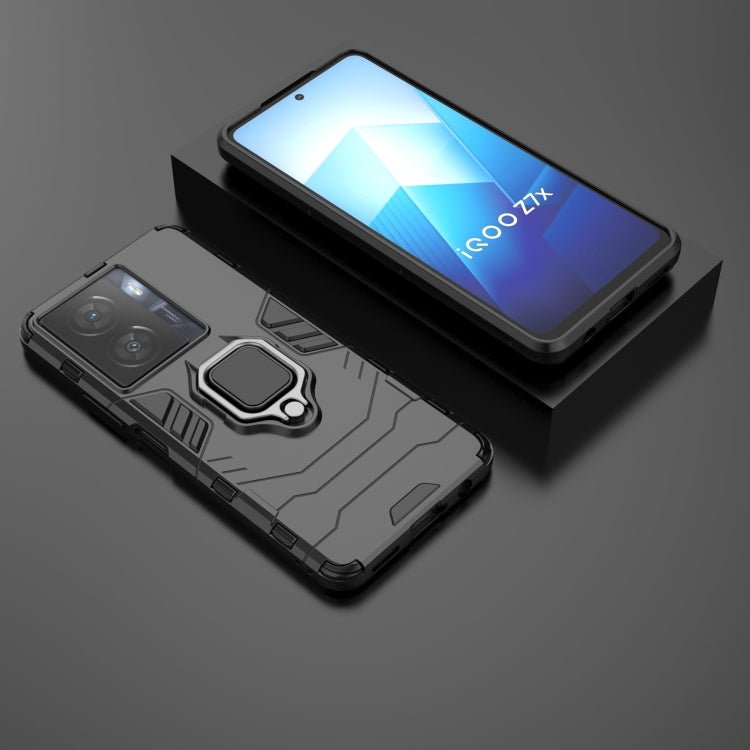 For vivo iQOO Z7x 5G Magnetic Ring Holder PC + TPU Phone Case(Black)
