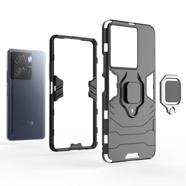 For vivo iQOO Z7x 5G Magnetic Ring Holder PC + TPU Phone Case(Black)