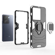 For vivo iQOO Z7x 5G Magnetic Ring Holder PC + TPU Phone Case(Black)