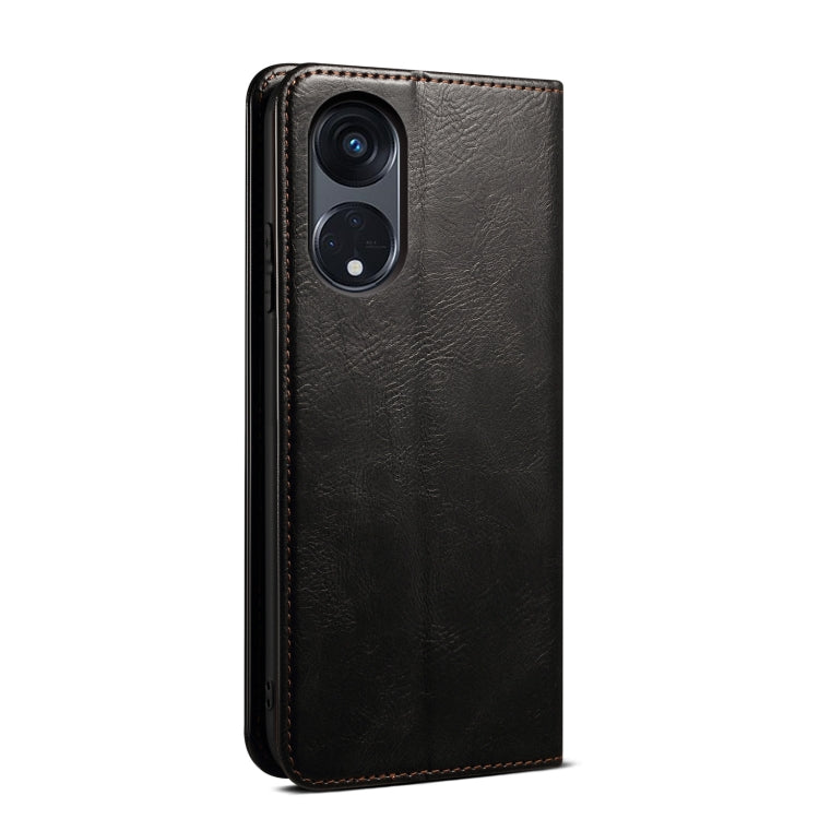For OPPO A98 5G Oil Wax Crazy Horse Texture Leather Phone Case(Black)