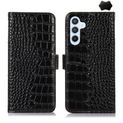 For Samsung Galaxy S24+ Crocodile Top Layer Cowhide Leather Phone Case(Black)