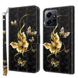For Xiaomi Redmi Note  12 Pro+ 5G Global 3D Painted Pattern Leather Phone Case(Golden Butterfly) - Xiaomi Cases by PMC TechLife | Online Shopping South Africa | PMC TechLife | Buy Now Pay Later Mobicred