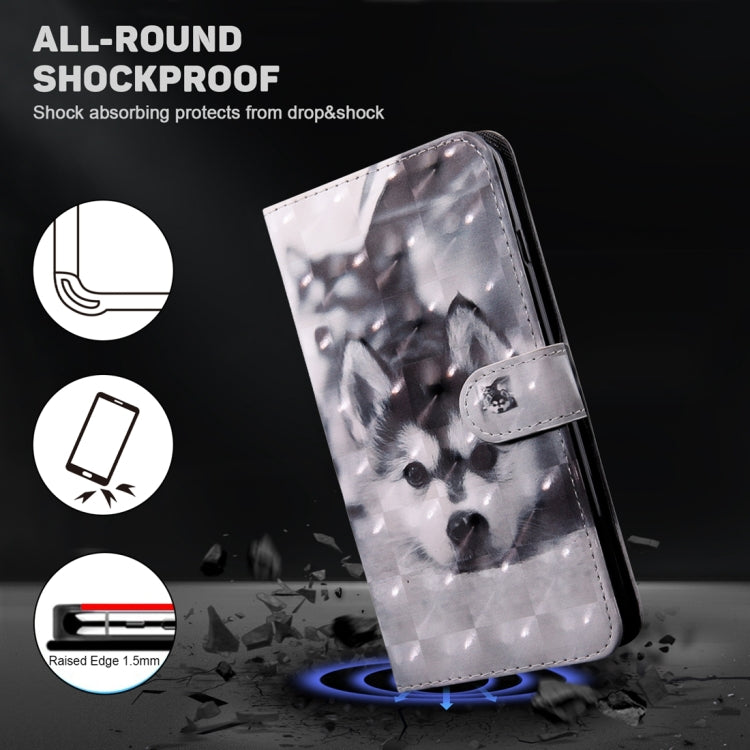 For Xiaomi Redmi 13C 3D Painted Pattern Leather Phone Case(Husky)