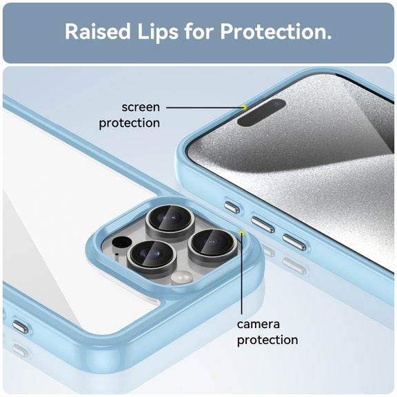 For iPhone 16 Pro Max Colorful Series Acrylic + TPU Phone Case(Blue)